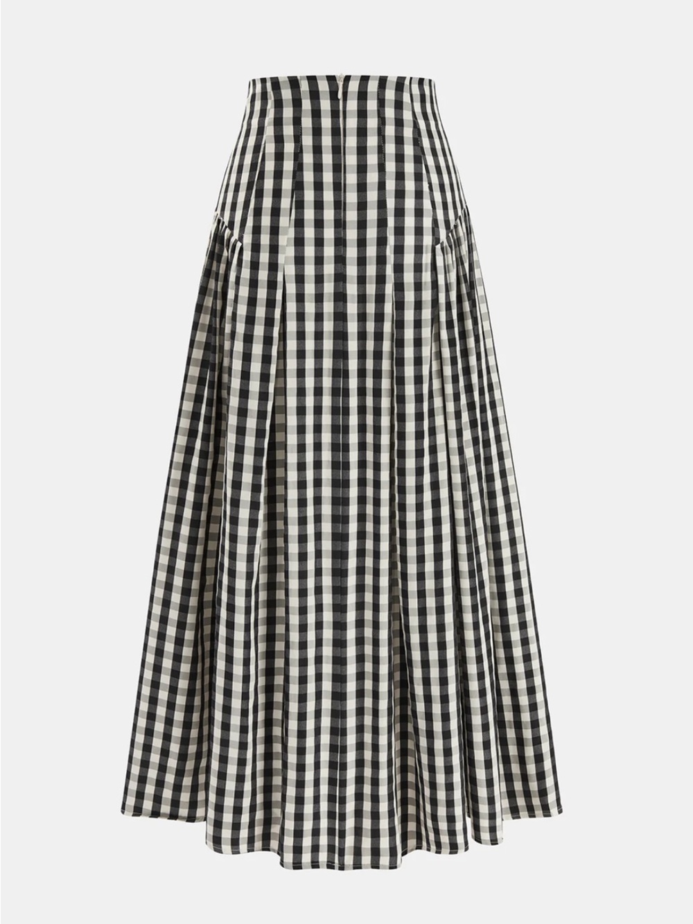 Commense Gingham High-Waisted Pleated Midi Skirt NWT - Picture 3 of 5